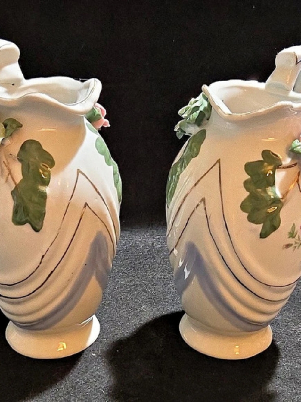 Floral Ceramic Pitcher Set in White & Pink